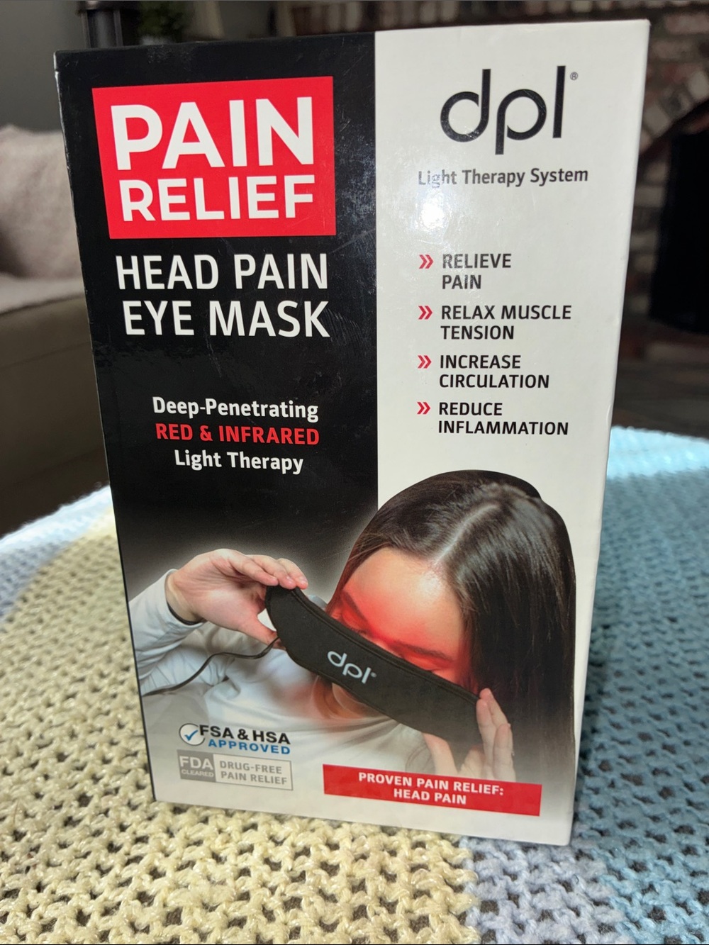 DPL Brand NEW Head Pain Eye Mask; Deep Penetrating Red & Infrared Light Therapy